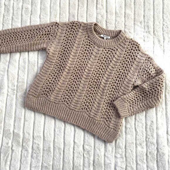 Madewell Windemere Pointelle Pullover Sweater (Pink/Mauve) XS - Picture 3 of 9